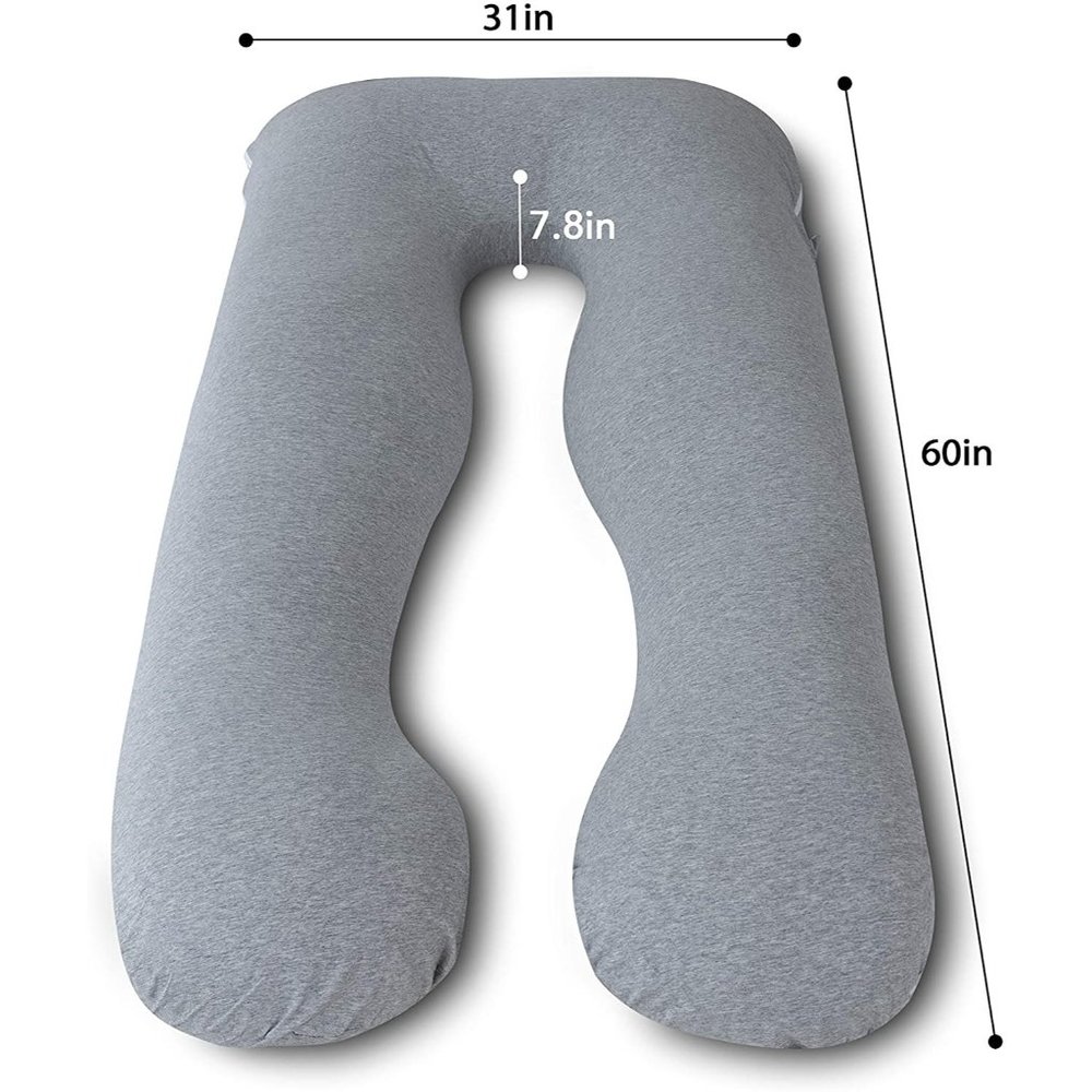 AngQi Full Body Pregnancy Pillow, 60-inch U Shaped Maternity Pillow for Back Pai